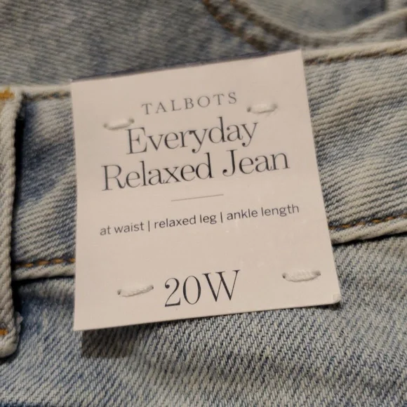 NEW Talbots Everyday Relaxed Jeans Ankle Light High Straight Stretch Womens 20W - Picture 7 of 8